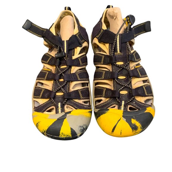 Keen Mens Water Sandals Shoes Straps Closed Toe Yellow Black Outdoor Footwear - Picture 4 of 8